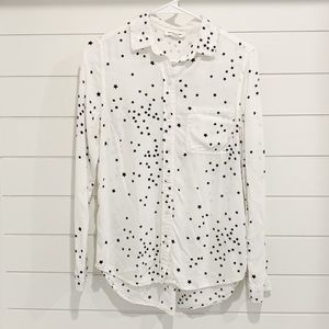 Button up Star Print Blouse